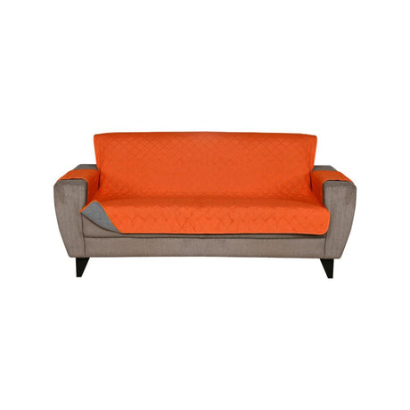 3 Seater Reversible Sofa Cover 179 cm x 279 cm (Orange & Grey)