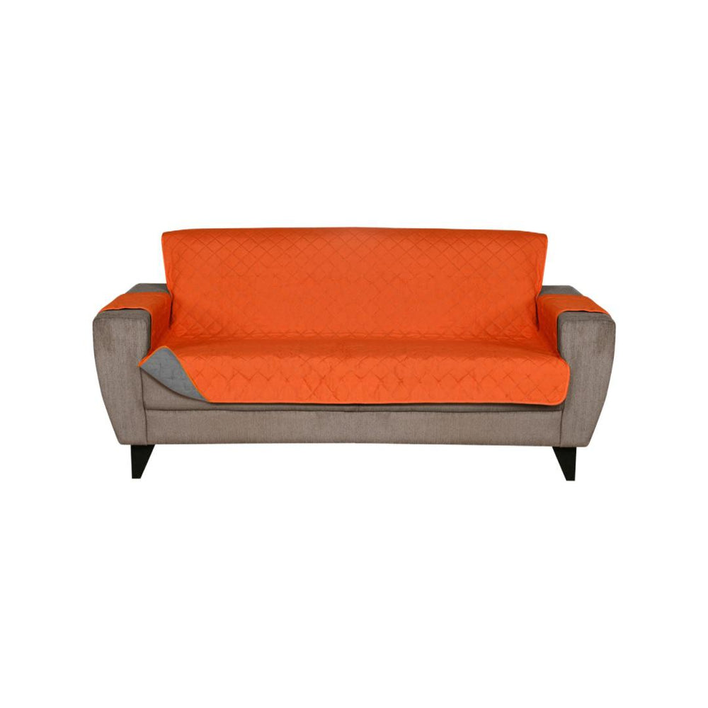 3 Seater Reversible Sofa Cover 179 cm x 279 cm (Orange & Grey)