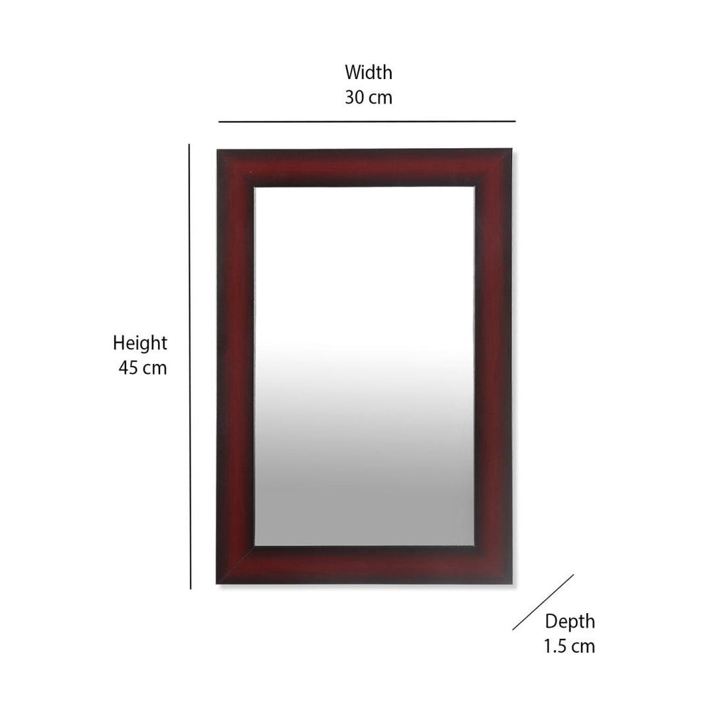 Spain Synthetic Wood Rectangular Small Mirror- Brown