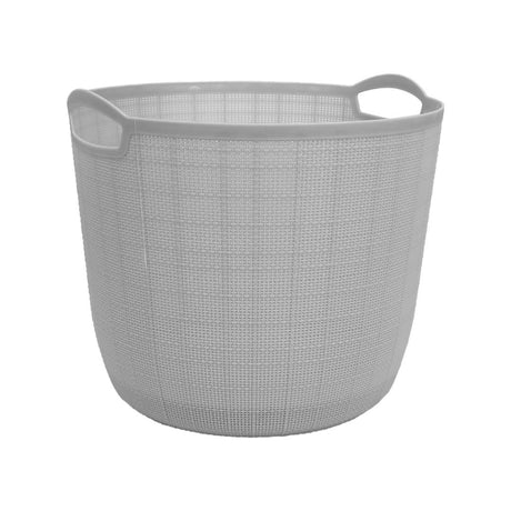 Round 32 Litre Laundry Basket- Grey