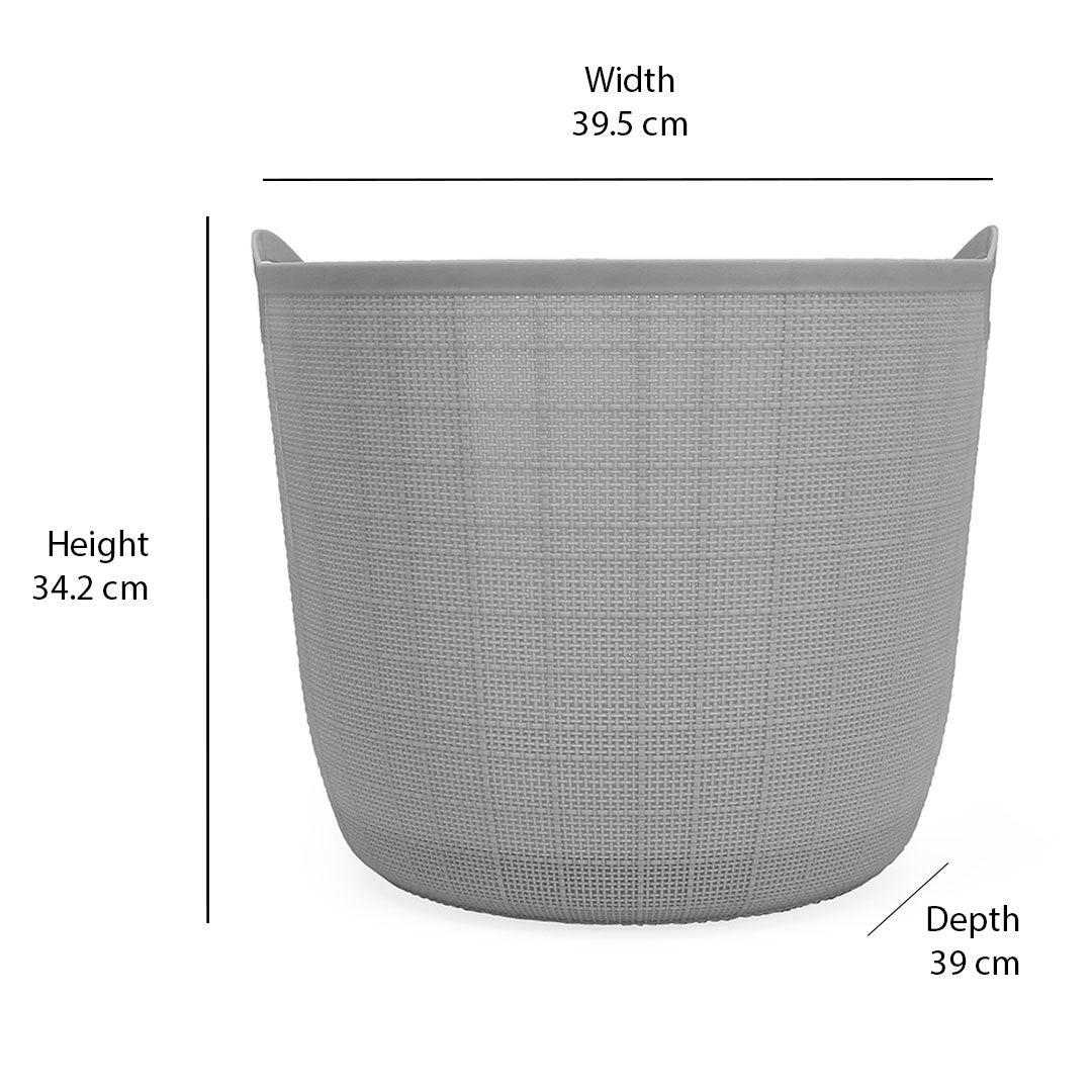Round 32 Litre Laundry Basket- Grey