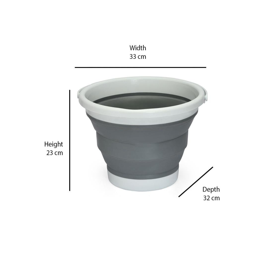 Multipurpose Collapsible Bucket- Grey & White