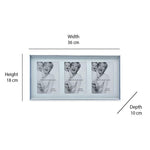 3 Pics Collage Horizontal Photo Frame- Silver