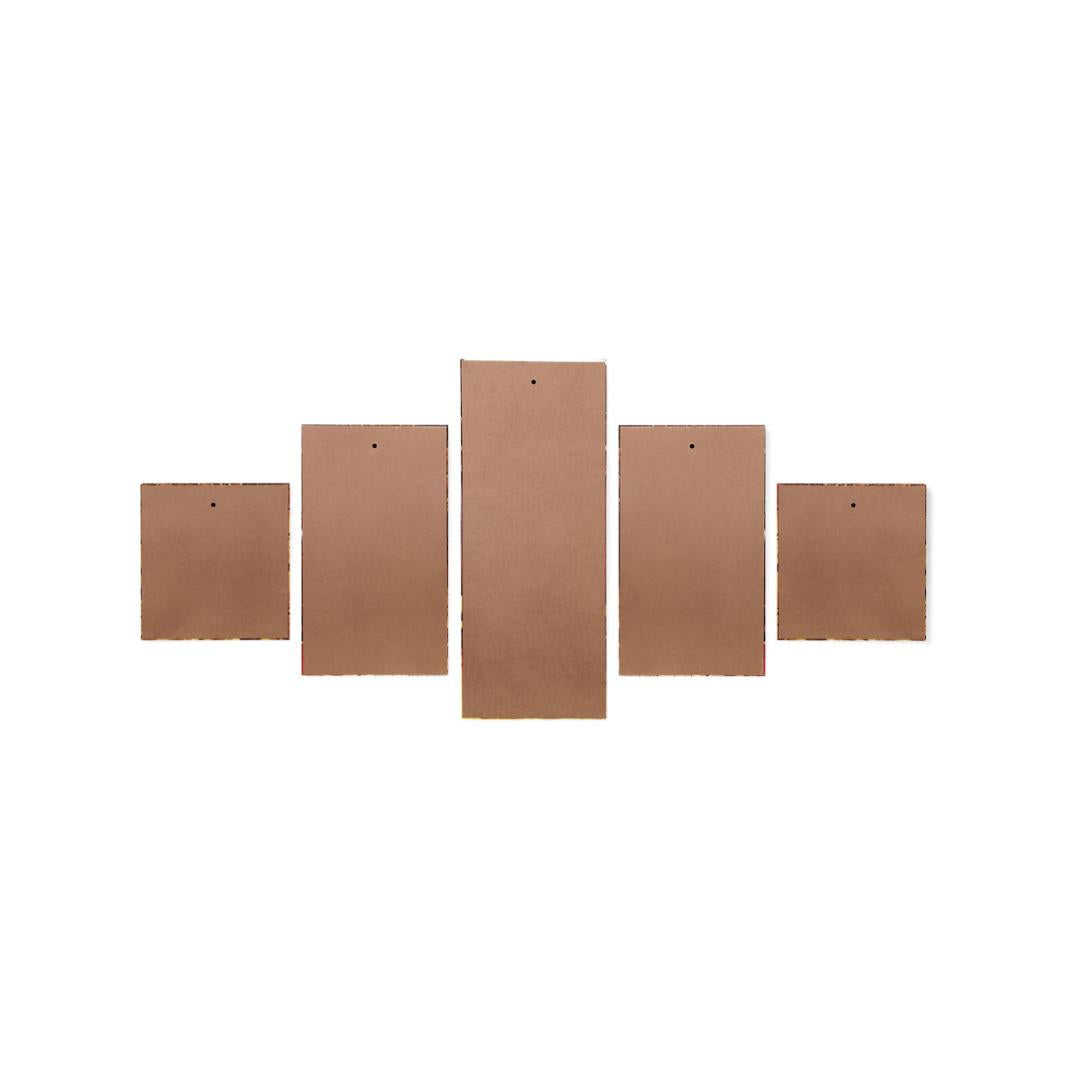Buddha Mukh Round Painting With 5 Panel- Brown