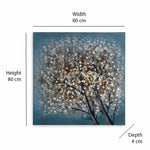 Floral Tree Emboss Painting- Sea Green