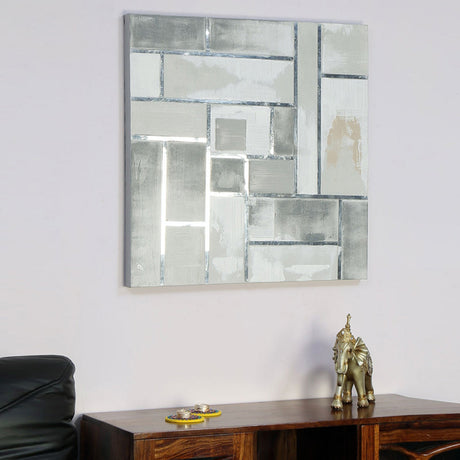 Nilkamal Emboss Geometry Abstract Painting (Silver)