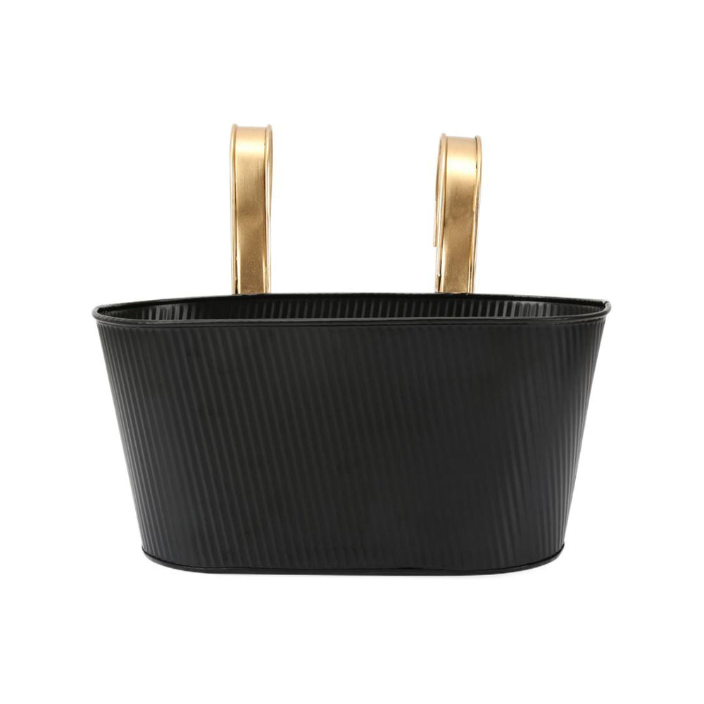 Railing Hanging Planter- Black & Gold