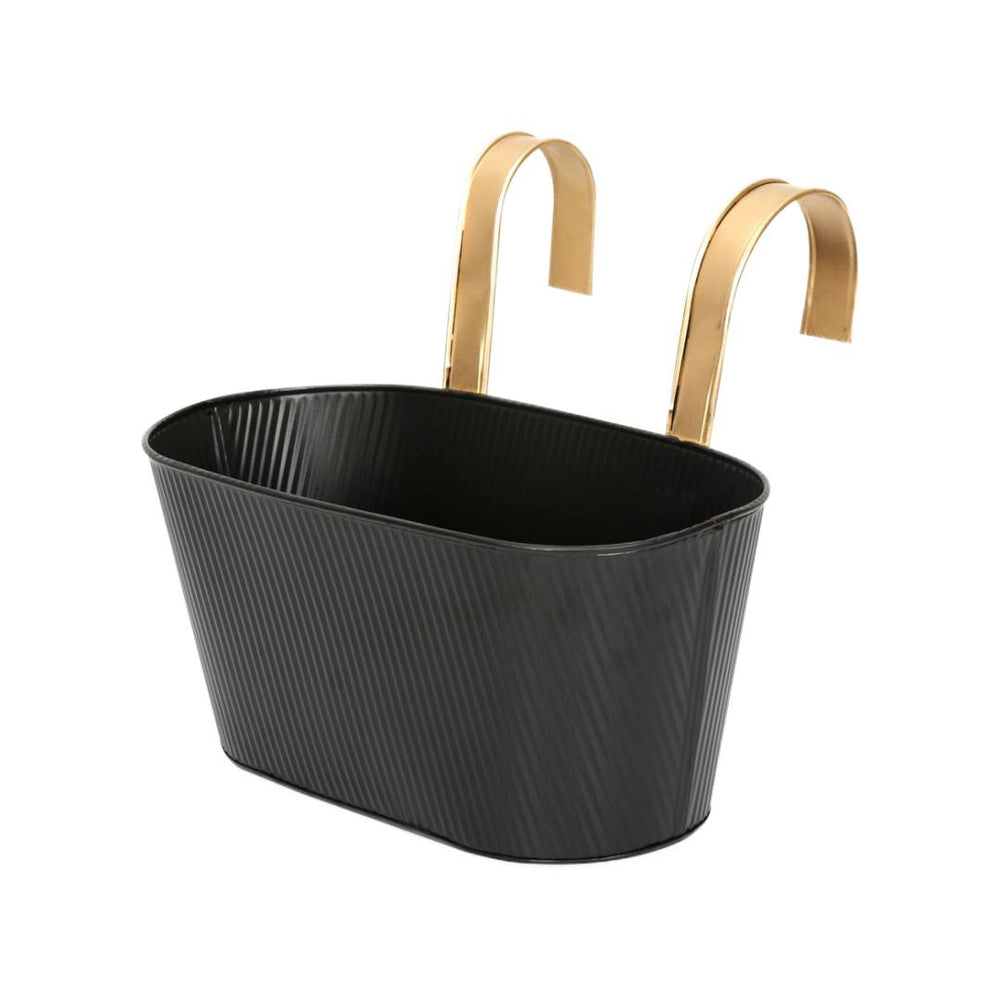 Railing Hanging Planter- Black & Gold