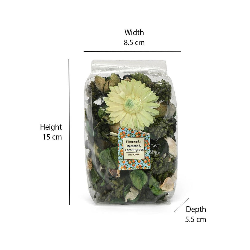 Mandarin & Lemongrass Potpourri Pouch- Green