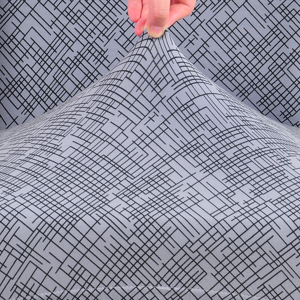 Textured Elegance Fitted 2 Seater Sofa Cover- Grey & Multicolor