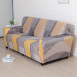 Abstract Elegance Fitted 3 Seater Sofa Cover Mustard & Multicolor