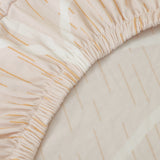 Geometric Elegance Fitted 3 Seater Sofa Cover Peach & White