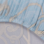 Damask Elegance Fitted 1 Seater Sofa Cover- Seagreen & Multicolor