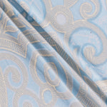 Damask Elegance Fitted 1 Seater Sofa Cover- Seagreen & Multicolor