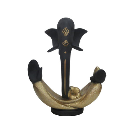 Abstract Bliss Ganesha Polyresin Showpiece- Black & Gold