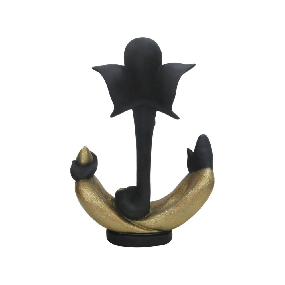 Abstract Bliss Ganesha Polyresin Showpiece- Black & Gold