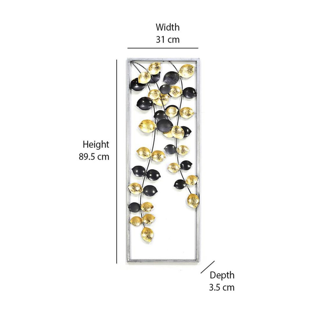 Vine Panel Wall Decor- Black and Gold