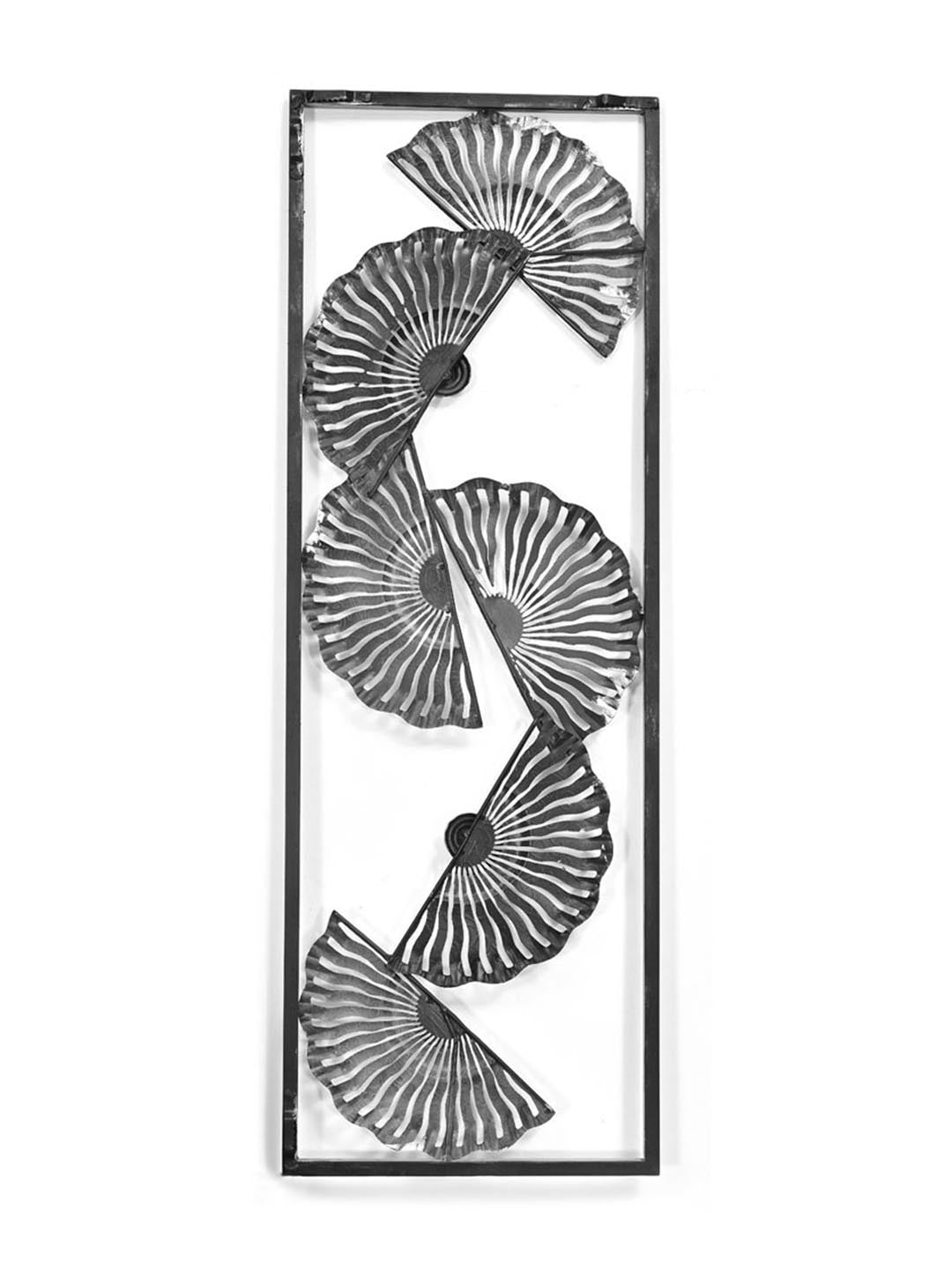 Fan Panel Wall Decor- Seagreen & Silver