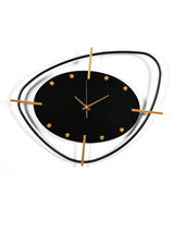 Abstract Pebble Wall Clock- Black
