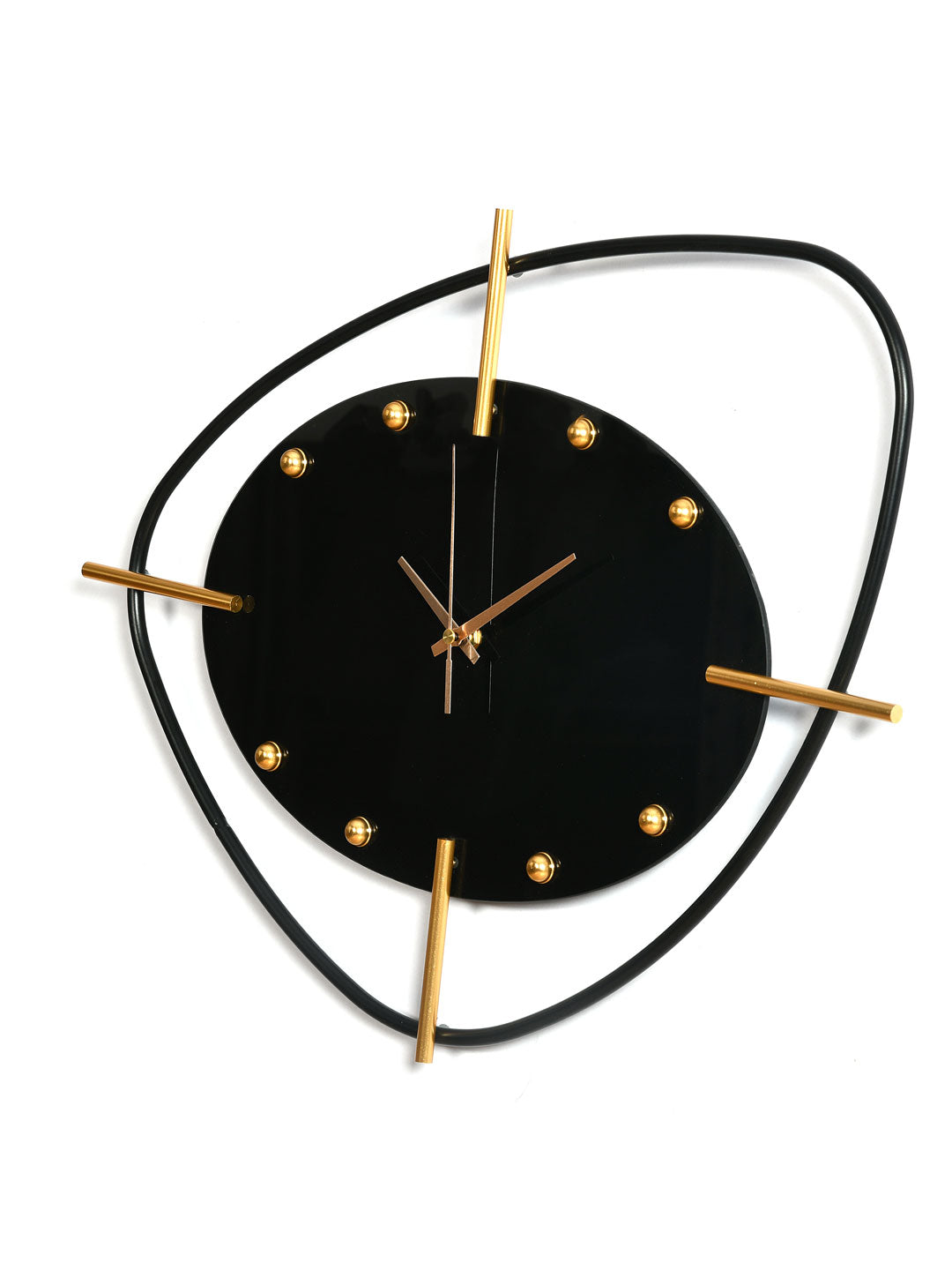 Abstract Pebble Wall Clock- Black