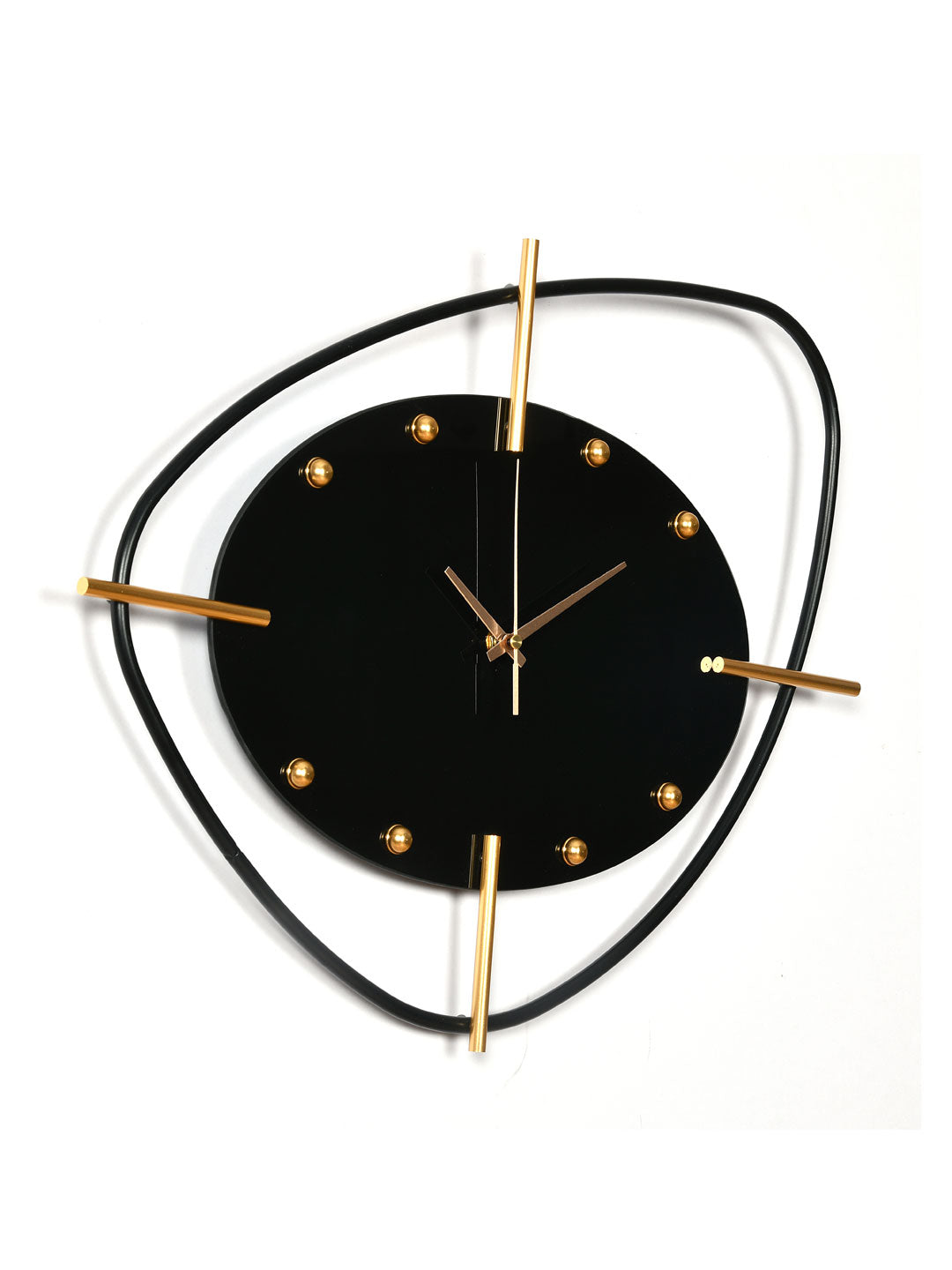Abstract Pebble Wall Clock- Black