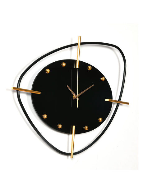 Abstract Pebble Wall Clock- Black
