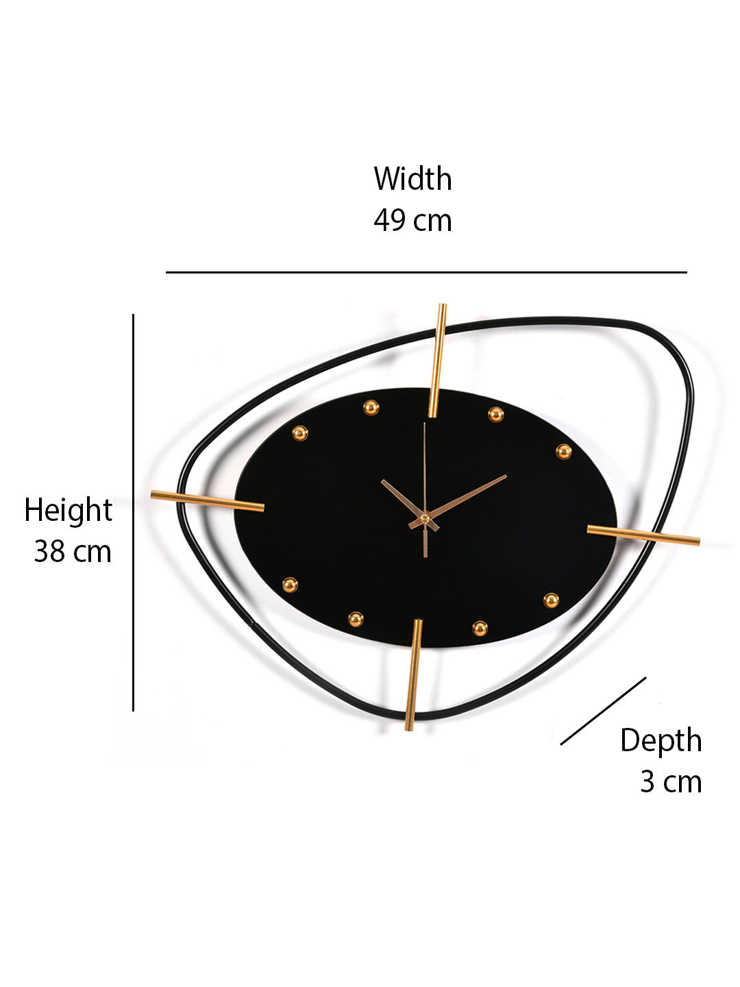 Abstract Pebble Wall Clock- Black