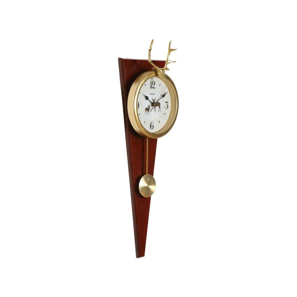 Stag Pendulum Wall Clock- Brown