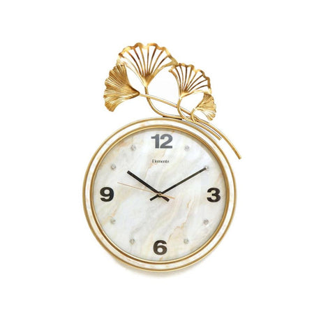 Ginkgo Leaf Wall Clock- Gold