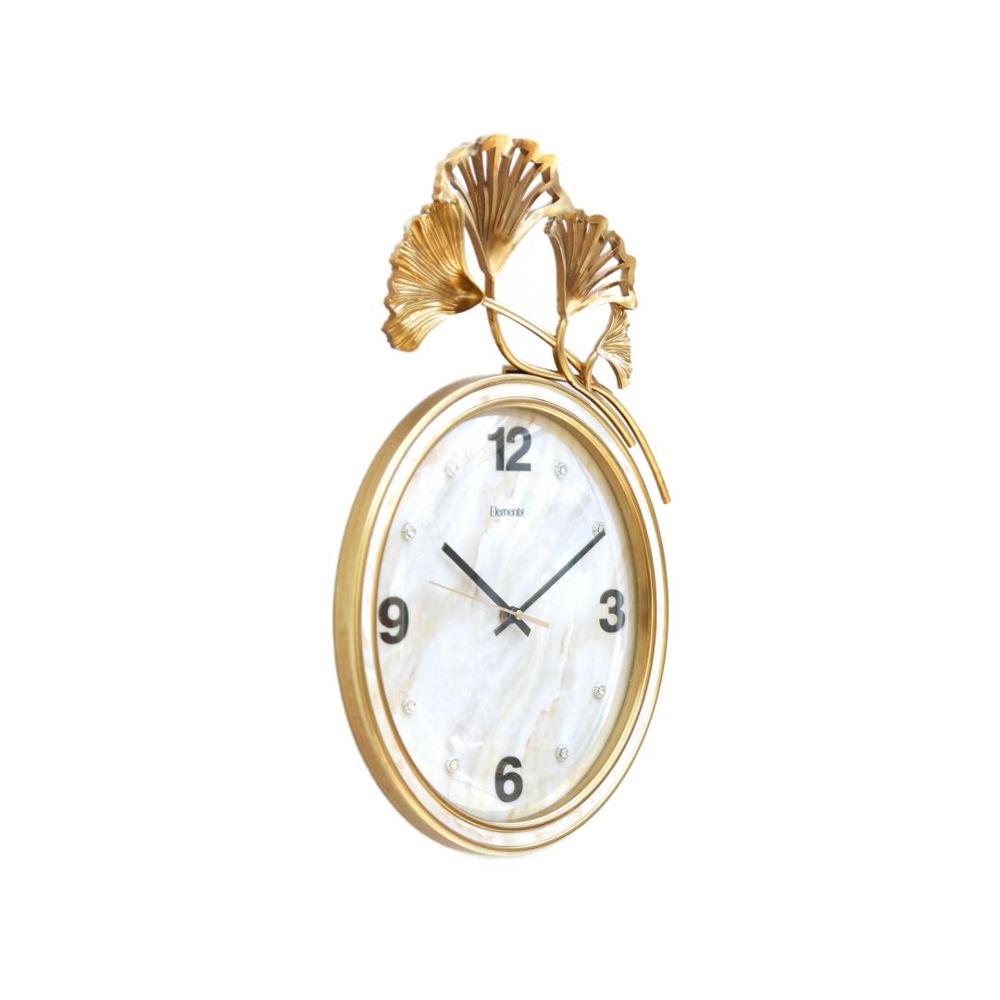 Ginkgo Leaf Wall Clock- Gold