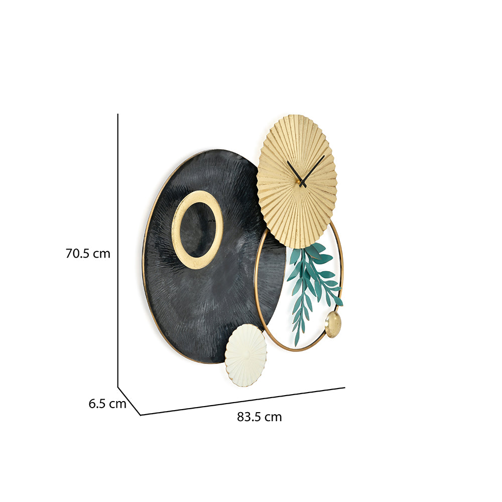 Orbit Analog Wall Clock- Seagreen & Gold