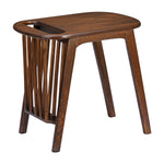 Kingsley Solid Wood Side Table with Magzine Rack (Red Walnut)