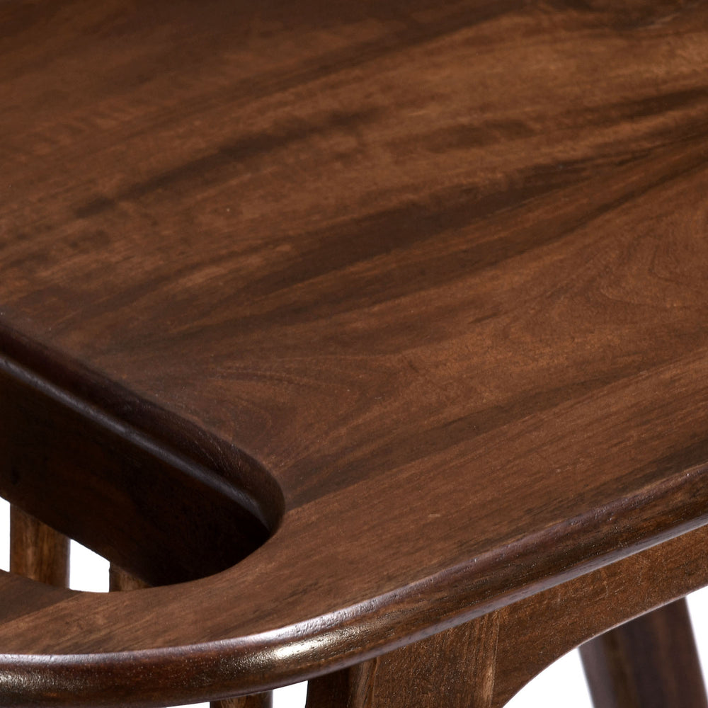 Kingsley Solid Wood Side Table with Magzine Rack (Red Walnut)