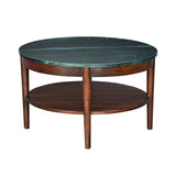 Kyran Marble Top Solid Wood Center Table (Red Walnut)