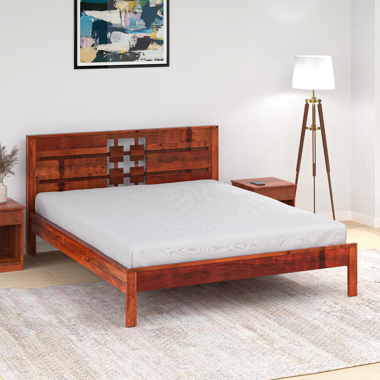 Nilkamal Konnect Solid Wood Without Storage King Bed