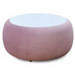 Arias by Lara Dutta Lorenza Upholstered Center Table with Glass Top (Onion Pink)