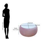 Arias by Lara Dutta Lorenza Upholstered Center Table with Glass Top (Onion Pink)