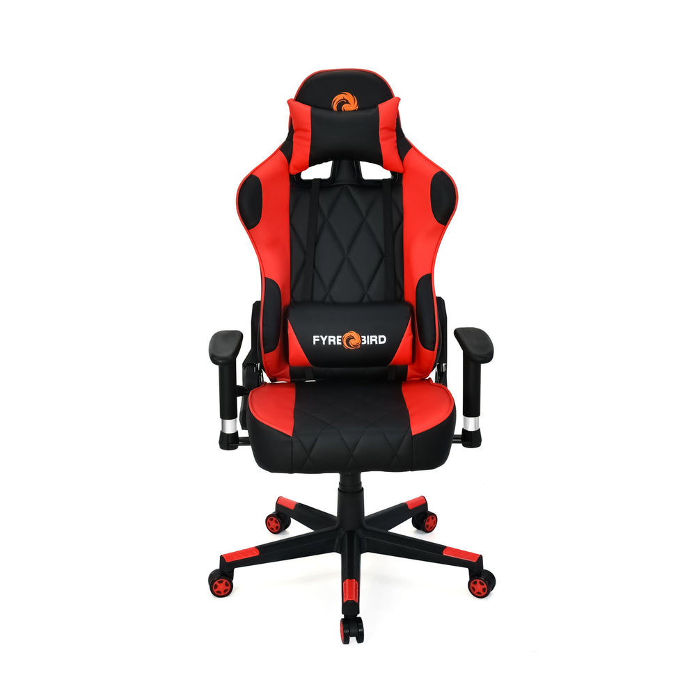 Marvel Leatherette Ergonomic Gaming Chair with Neck & Lumbar Pillow (Black & Red)