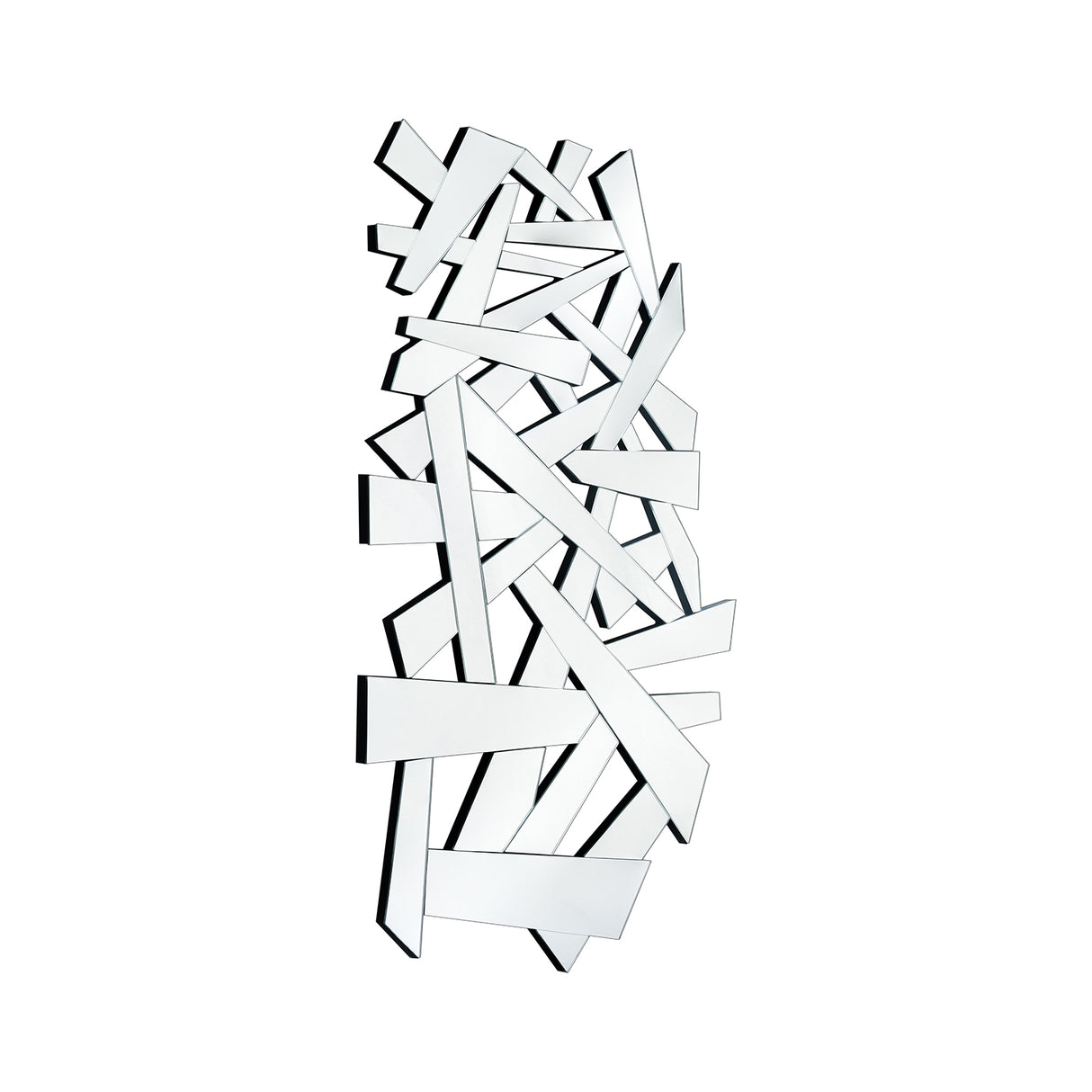 Criss Cross Rectangular Glass Mirror- Silver