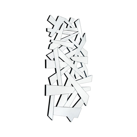 Criss Cross Rectangular Glass Mirror- Silver