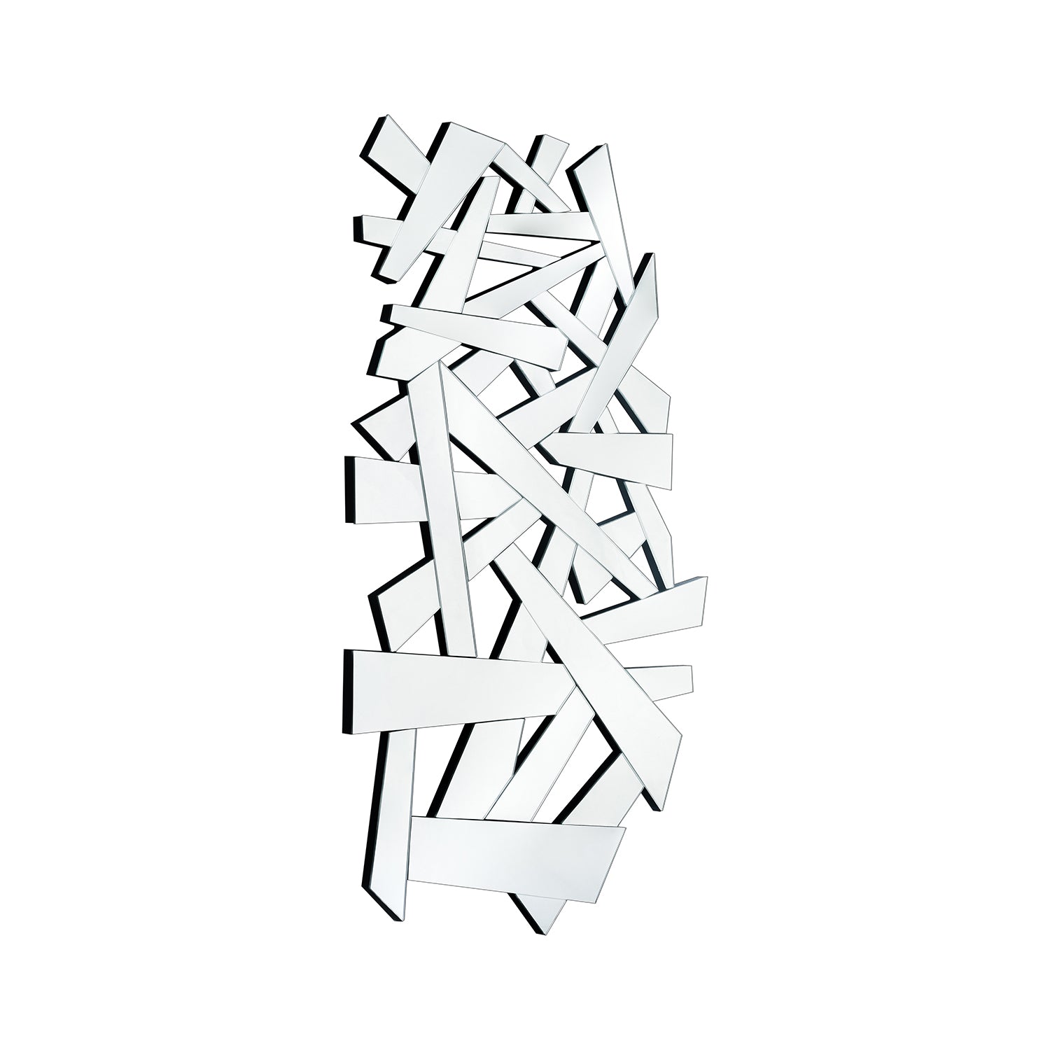 Criss Cross Rectangular Glass Mirror- Silver