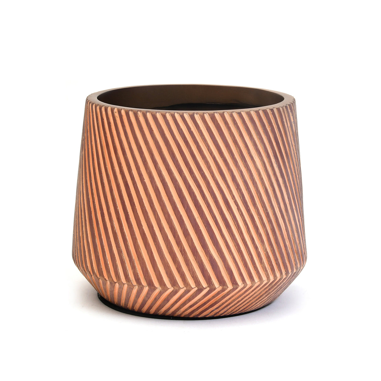 Oval Large Polyresin Planter- Brown