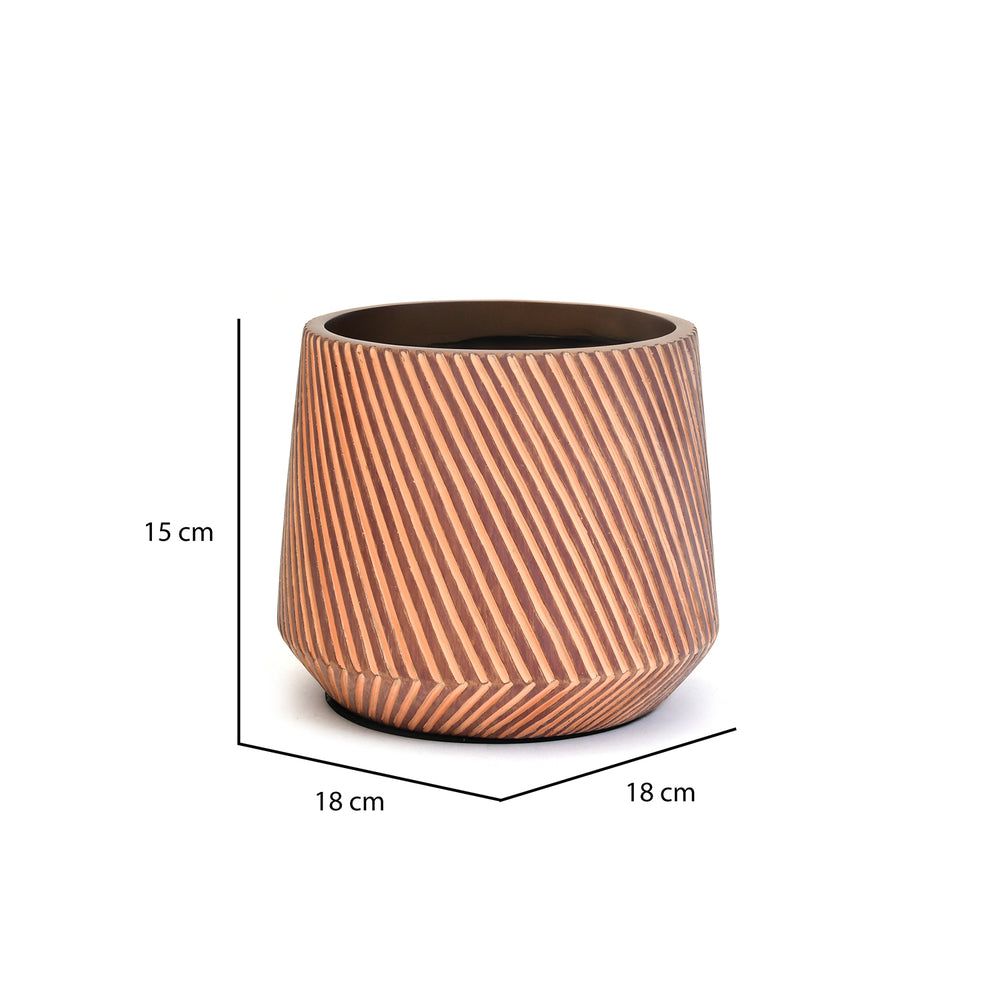 Oval Large Polyresin Planter - Brown