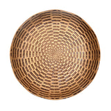 Rattan Round Polyresin Decorative Platter- Brown & Beige
