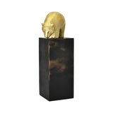 Tall Bear Metal Decorative Showpiece- Black & Gold