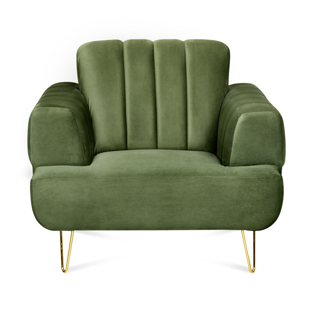 Somerville 1 Seater Fabric Sofa- Olive Green