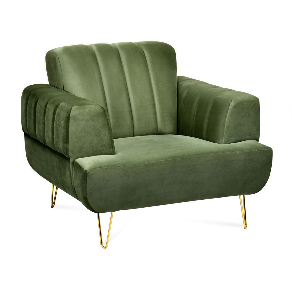 Somerville 1 Seater Fabric Sofa- Olive Green