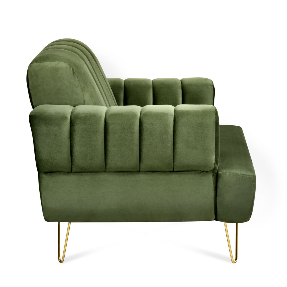 Somerville 1 Seater Fabric Sofa- Olive Green