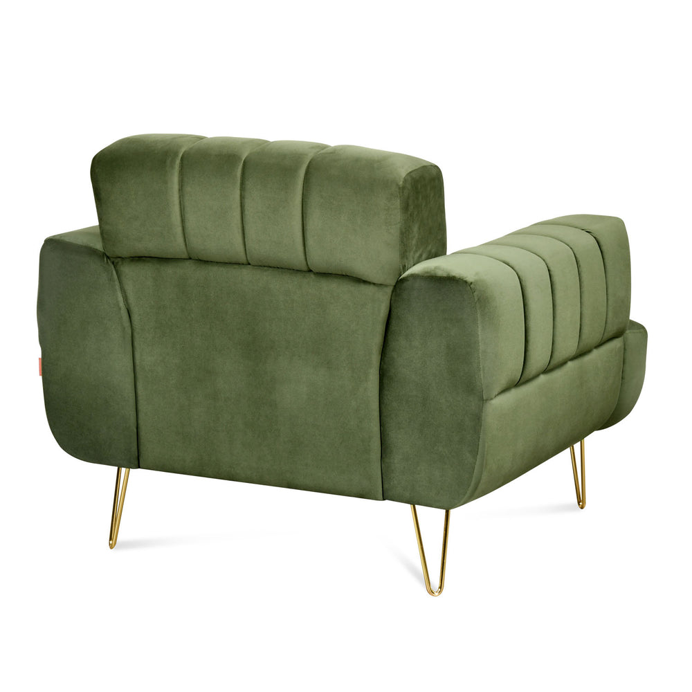 Somerville 1 Seater Fabric Sofa- Olive Green