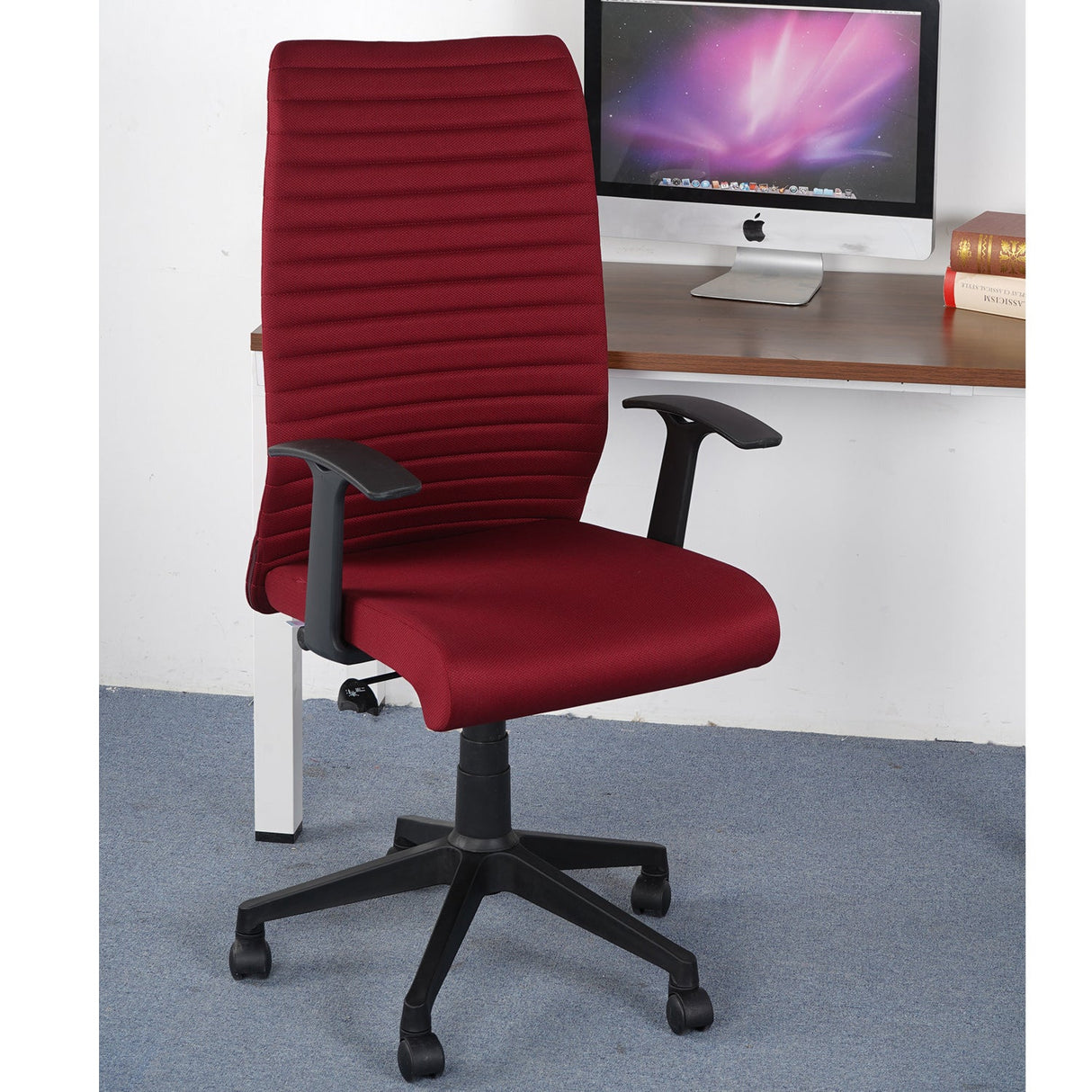 Nilkamal Thames Neo High Back Fabric Chair (Maroon) - 01